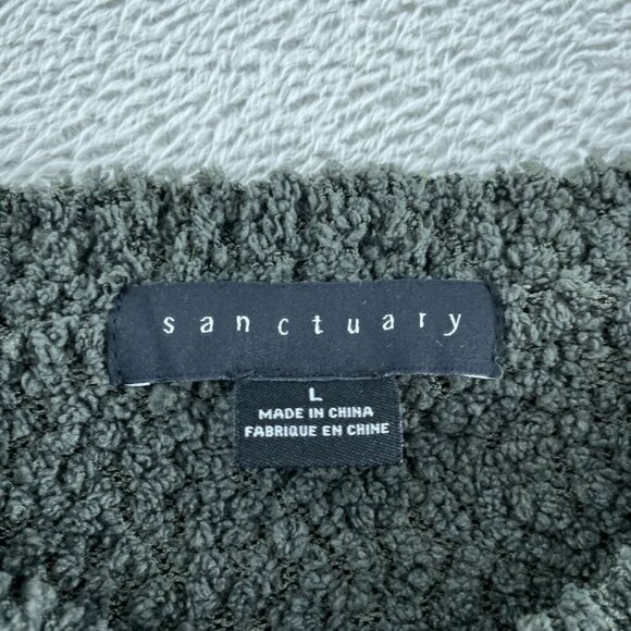 Sanctuary Womens Olive Green Textured V-Neck Sweater Size L Polyester 0660 - Picture 3 of 8